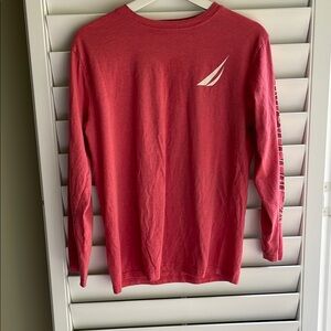 Red Long Sleeve Shirt with Logo